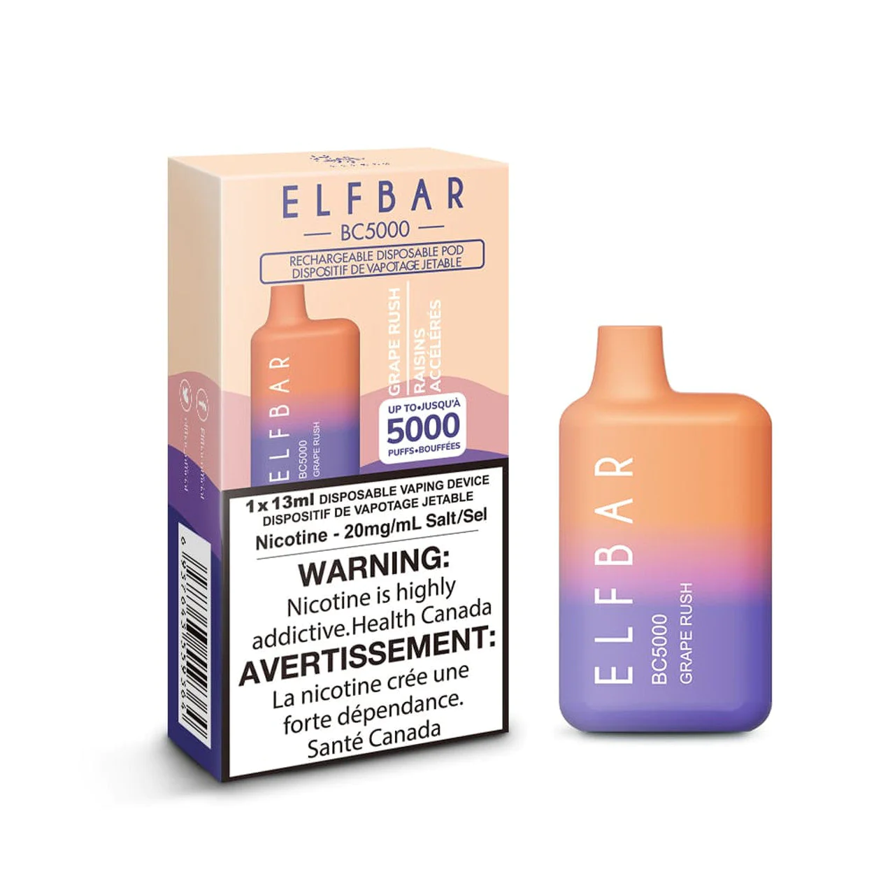 ELF BAR BC5000 Disposable Vape - Grape Rush