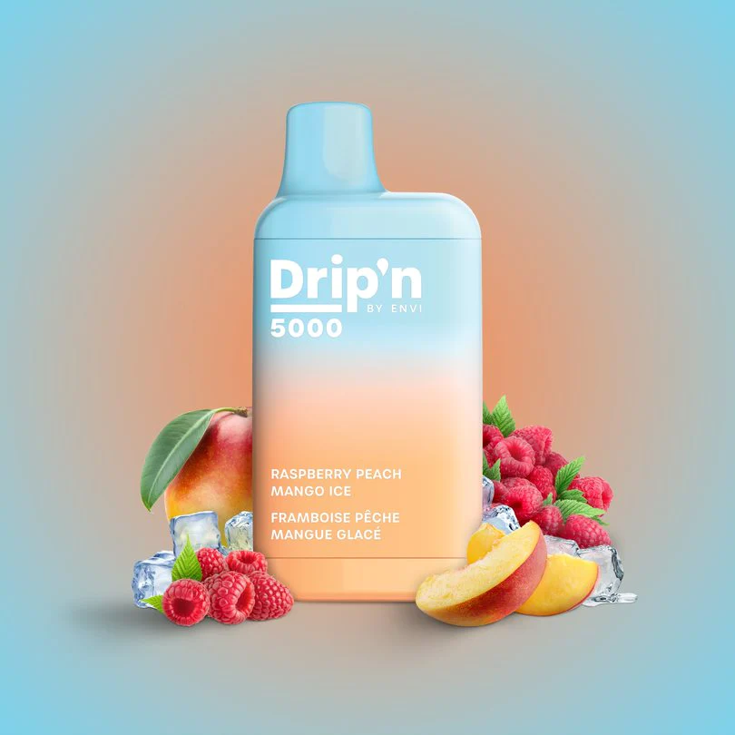 Drip'n by Envi Raspberry Peach Mango ICE Disposable Vape