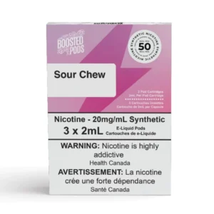 Boosted pods STLTH Compatible - Sour Chew - 50MG HIT - Synthetic Nicotine