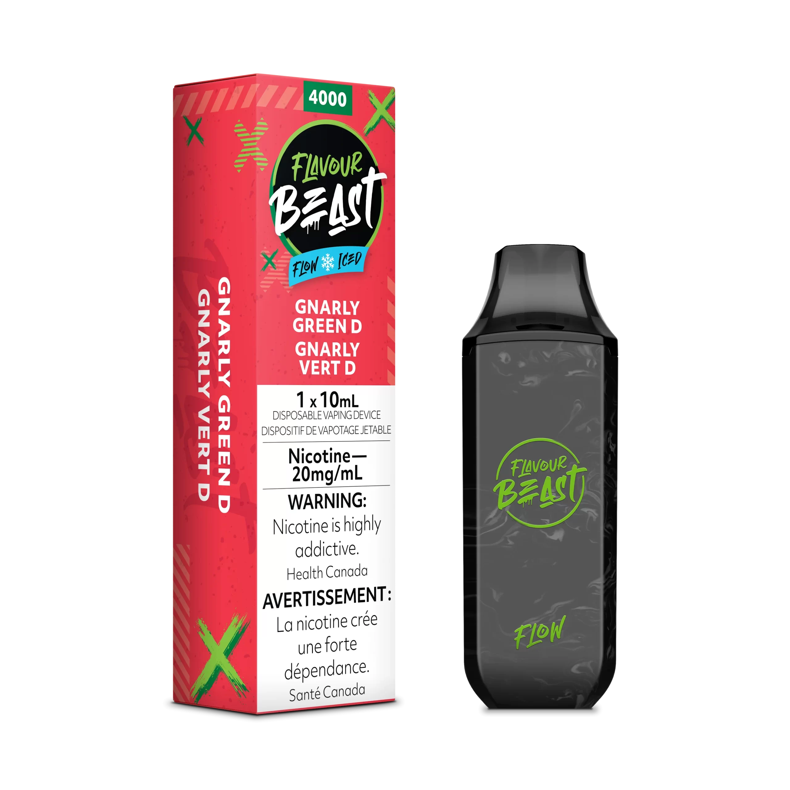 Flavour Beast Flow Rechargeable Disposable 4000 Puffs - Gnarly Green