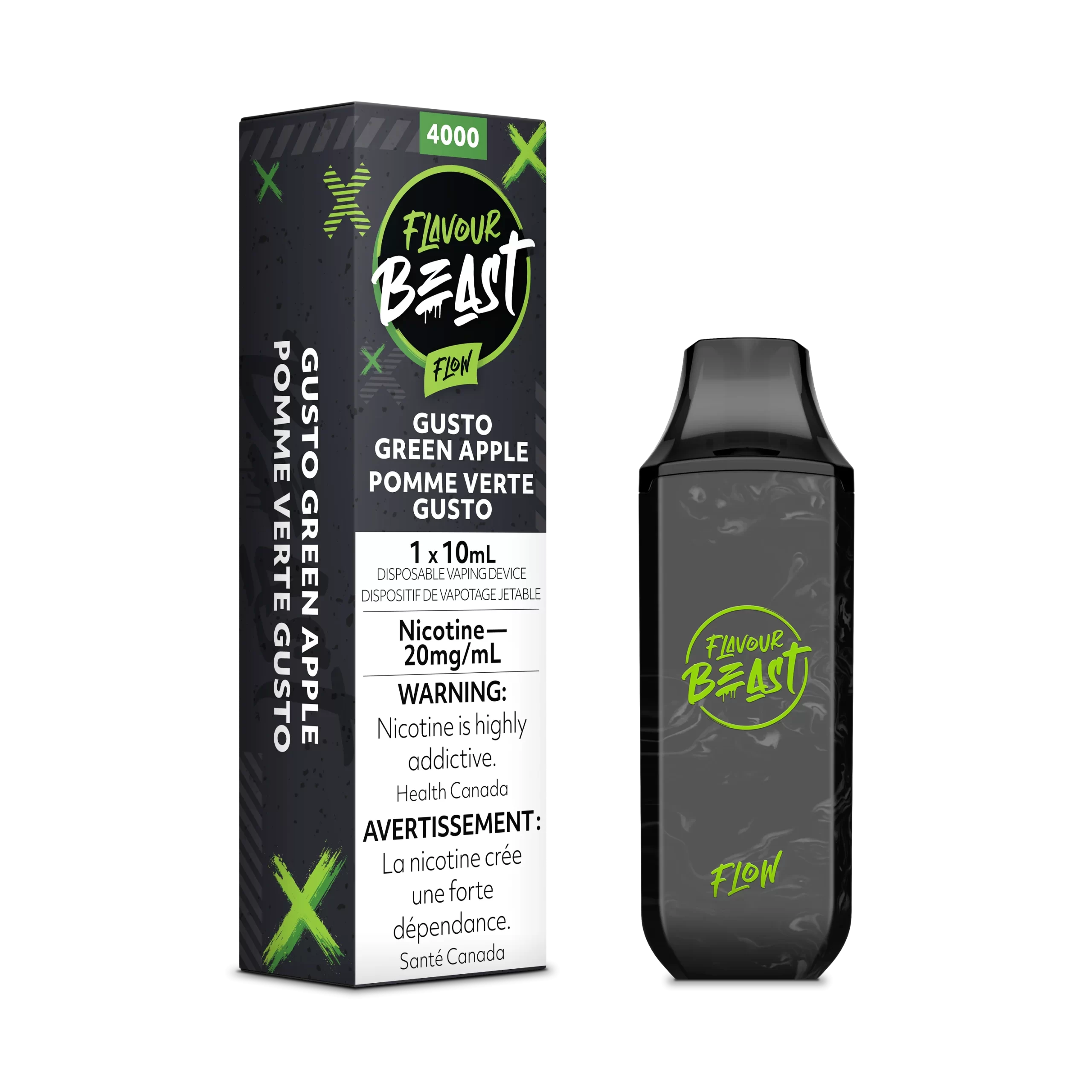 Flavour Beast Flow Rechargeable Disposable 4000 Puffs - Gusto Green Apple