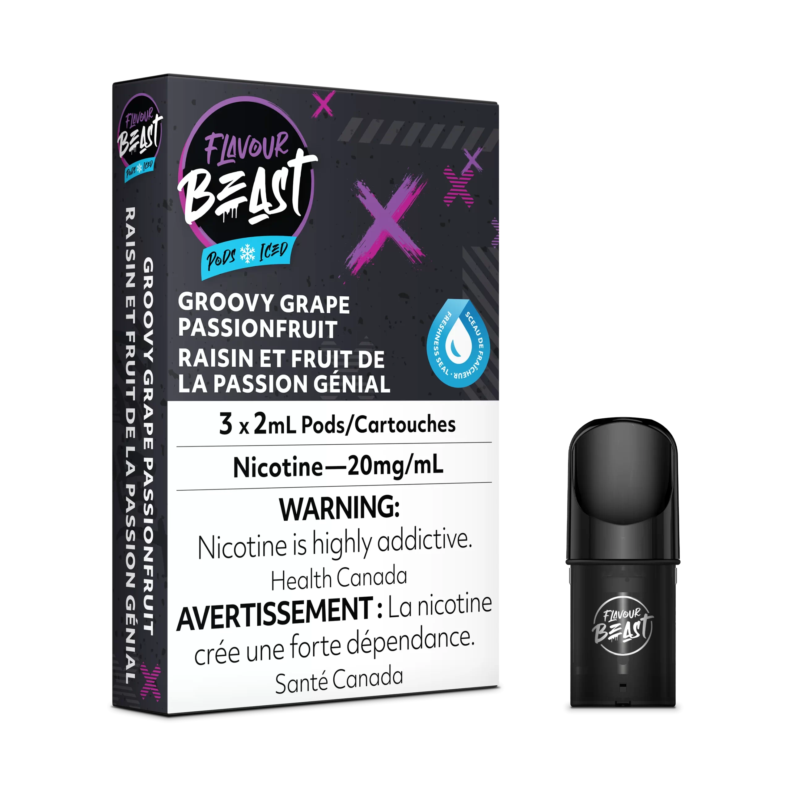 Flavour Beast Pods - STLTH Compatible - Groovy Grape Passionfruit Iced