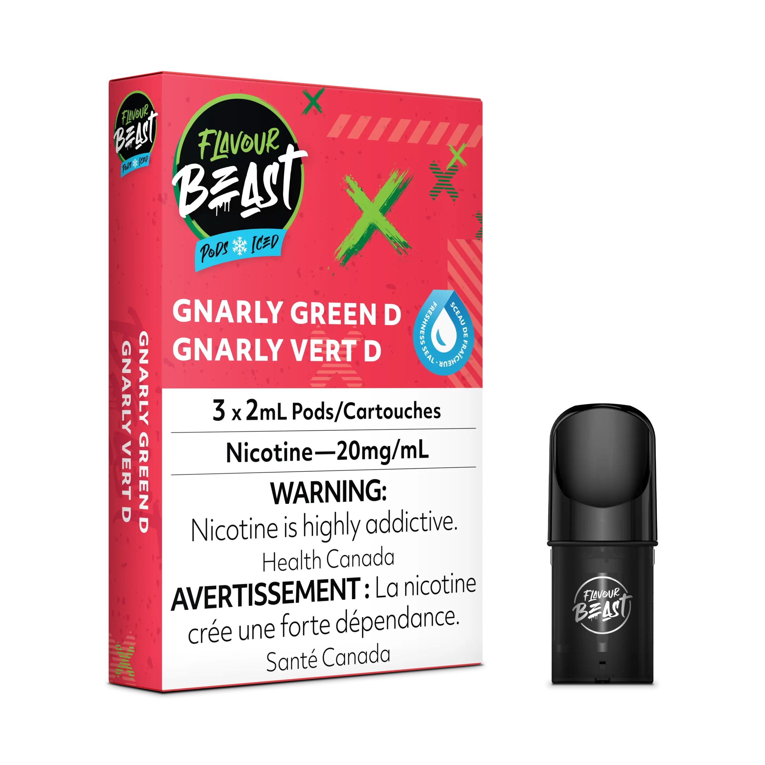 Flavour Beast Pods - STLTH Compatible - Gnarly Green D Iced/Green Dew