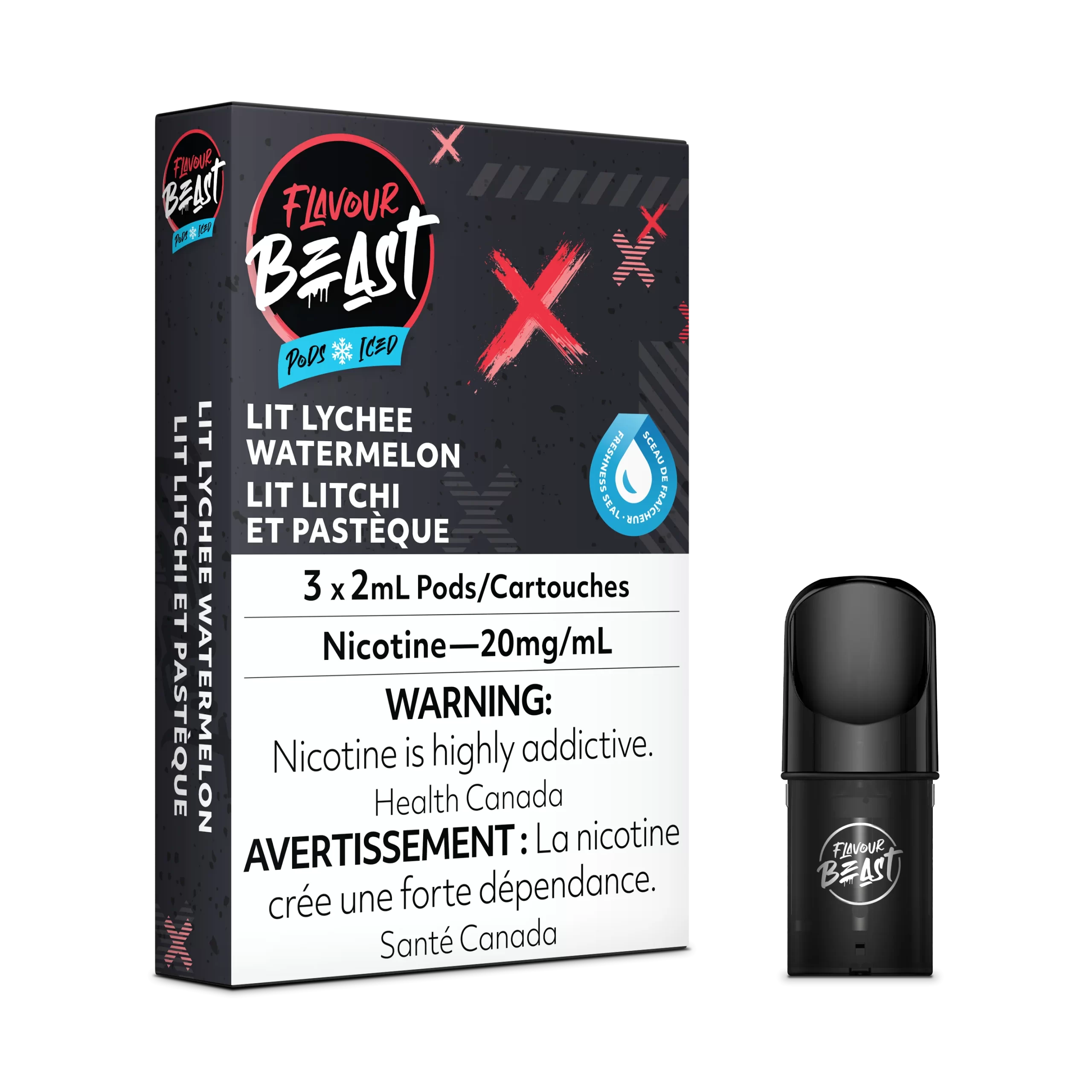 Flavour Beast Pods - STLTH Compatible - Lit Lychee Watermelon Iced