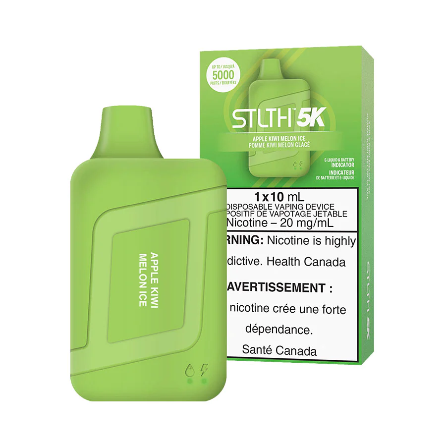 STLTH 5K Disposable Vape - Rechargeable - Apple Kiwi Melon Ice - 5000 Puffs