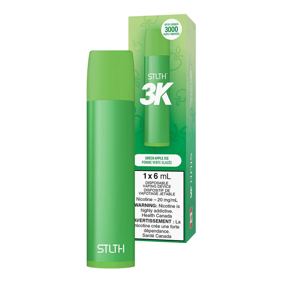 STLTH 3K Disposable Vape - Green Apple Ice - 3000 Puffs