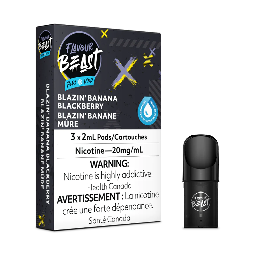 Flavour Beast Pods - STLTH Compatible - Blazin' Banana Blackberry Iced