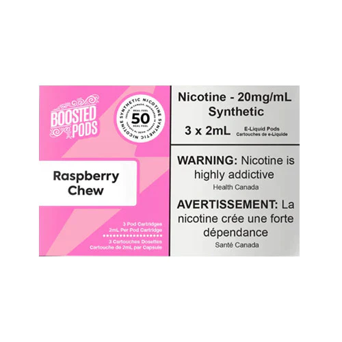 Boosted pods STLTH Compatible - Raspberry Chew - 50MG HIT - Synthetic Nicotine