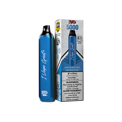 IVG 5000 PUFFS DISPOSABLE VAPE - BLAZZIN BLUE RAZZ